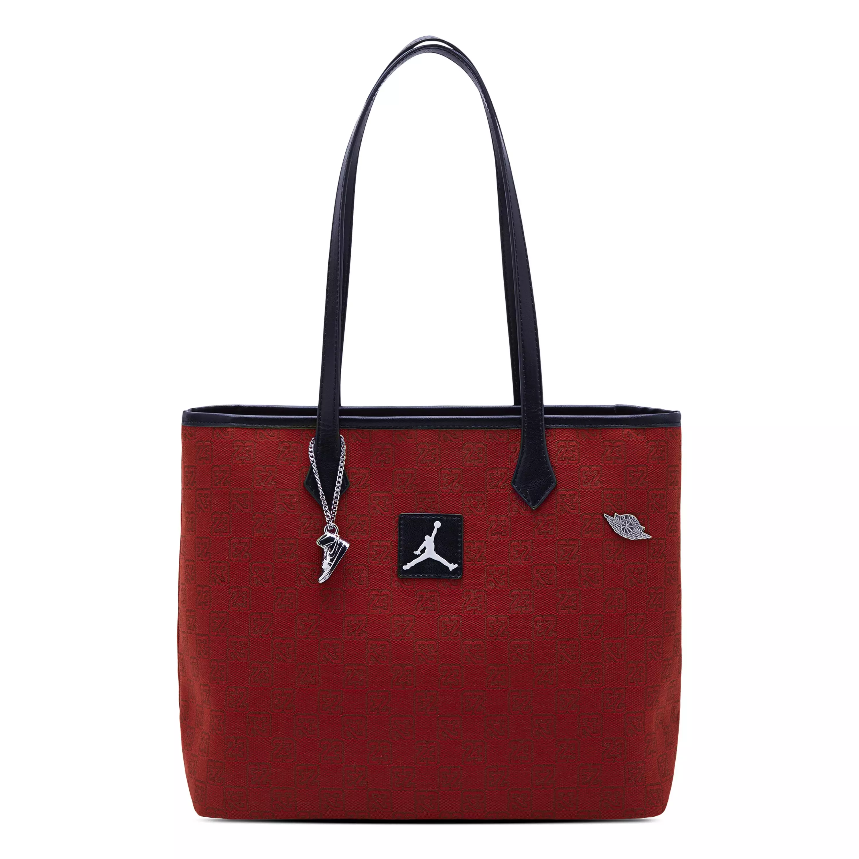 Jordan Monogram Pin Tote Bag - Red/Black | Hibbett